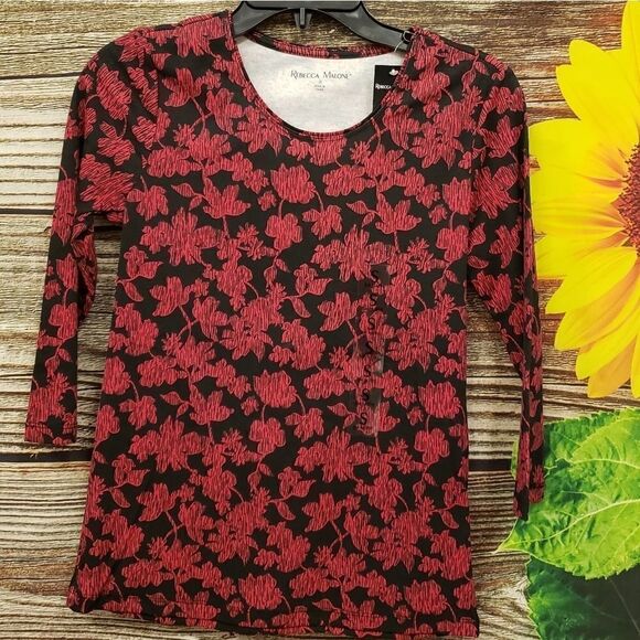 Rebecca Malone Mid Sleeve Pullover Top Size Small - Picture 1 of 6
